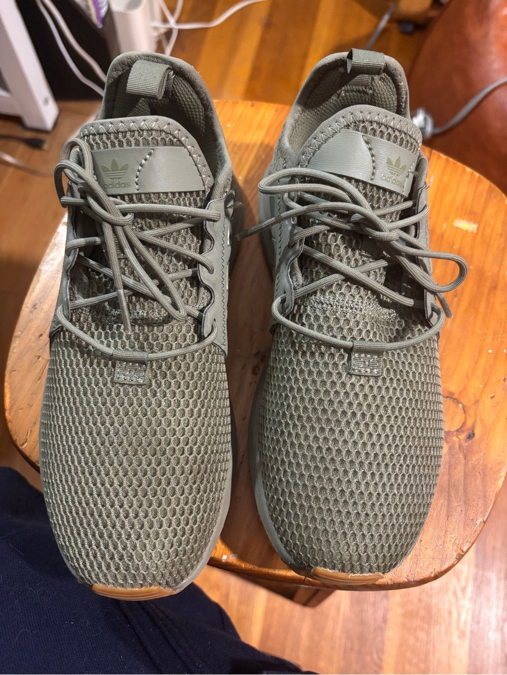 adidas Men’s Olive Green Mesh Lace-Up Sneakers